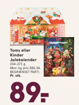 SPAR Toms eller Kinder Julekalender tilbud