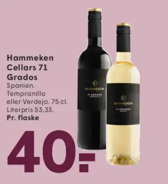 SPAR Hammeken Cellars 71 Grados tilbud