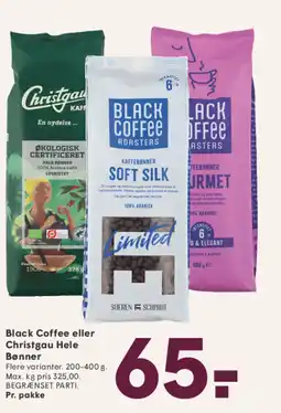 SPAR Black Coffee eller Christgau Hele Bønner tilbud