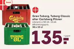 SPAR Grøn Tuborg, Tuborg Classic eller Carlsberg Pilsner tilbud