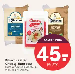 SPAR Riberhus eller Cheasy Skæreost tilbud