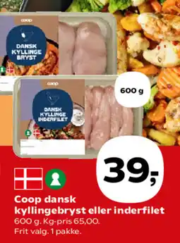 Kvickly Coop dansk kyllingebryst eller inderfilet tilbud