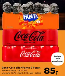 Kvickly COCA-COLA eller Fanta 24-pak tilbud