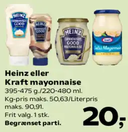 Kvickly HEINZ eller Kraft mayonnaise tilbud