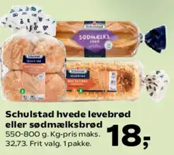 Kvickly Schulstad hvede levebrød eller sødmælksbrød tilbud