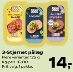 Kvickly 3-Stjernet pålæg tilbud