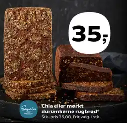 Kvickly Chia eller mørkt Signatur durumkerne rugbrød tilbud