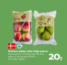 Kvickly Rubens æbler eller Fejø pærer tilbud