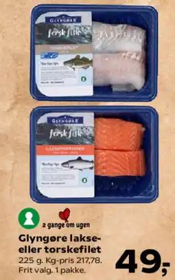 Kvickly Glyngøre lakse- eller torskefilet tilbud