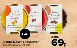 Kvickly Delikatessens desserter tilbud