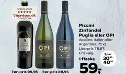Kvickly OPI Piccini Zinfandel Puglia eller tilbud