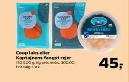 Kvickly Coop laks eller Kaptajnens fangst rejer tilbud