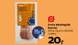 Kvickly Irma økologisk bacon tilbud
