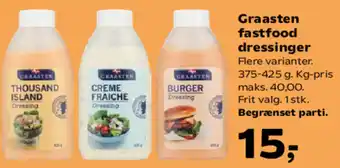 Kvickly GRAASTEN fastfood dressinger tilbud