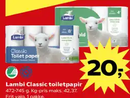 Kvickly LAMBI Classic toiletpapir tilbud