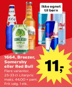 Kvickly RED BULL 1664, Breezer, Somersby eller tilbud