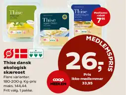 Kvickly Thise dansk økologisk skæreost tilbud