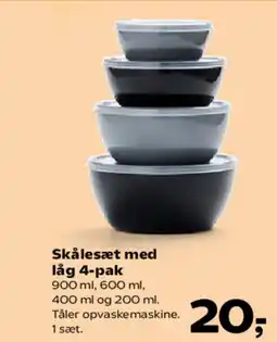 Kvickly Skålesæt med låg 4-pak tilbud