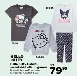 Kvickly HELLO KITTY t-shirt, sweatshirt eller pyjamas tilbud