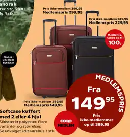 Kvickly Softcase kuffert med 2 eller 4 hjul tilbud