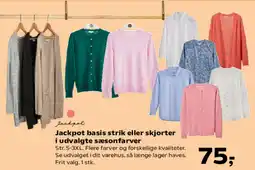 Kvickly Jackpot basis strik eller skjorter i udvalgte sæsonfarver tilbud