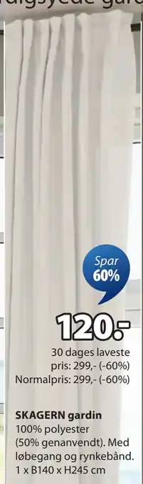 SKAGERN gardin, DKK 120