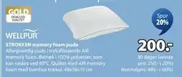 JYSK STROKKEN memory foam pude, DKK 200 tilbud