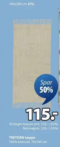 JYSK TRETORN tæppe tilbud