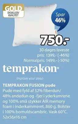 JYSK TEMPRAKON FUSION pude, DKK 750 tilbud
