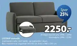 JYSK LYSTRUP sovesofa, DKK 2250 tilbud