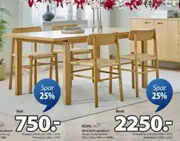 JYSK MEJLSKOV spisebord, DKK 2250 tilbud