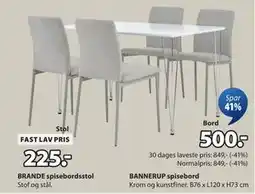 JYSK BANNERUP spisebord, DKK 500 tilbud