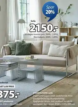 JYSK HEDEHUSENE sofa, DKK 2150 tilbud