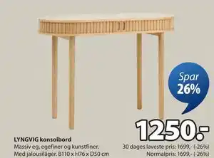 JYSK LYNGVIG konsolbord, DKK 1250 tilbud