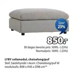 JYSK LYBY sofamodul, chaiselong/puf, DKK 850 tilbud