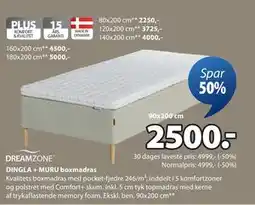 JYSK DINGLA + MURU boxmadras, DKK 2500 tilbud