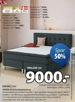 JYSK SOKNA GC35 kontinentalseng, DKK 9000 tilbud