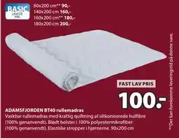 JYSK ADAMSFJORDEN BT40 rullemadras, DKK 100 tilbud