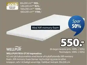 WELLPUR FRYA GT30 topmadras, DKK 550