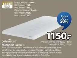 JYSK FRAMVAREN topmadras, DKK 1150 tilbud