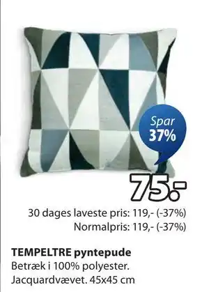 JYSK TEMPELTRE pyntepude, DKK 75 tilbud