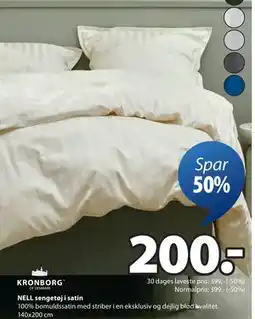 JYSK NELL sengetøj i satin, DKK 200 tilbud