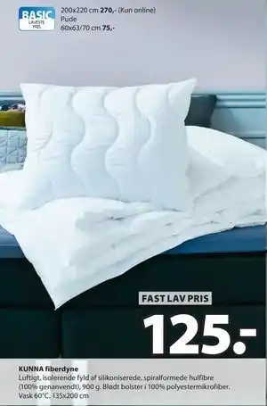 JYSK KUNNA fiberdyne tilbud