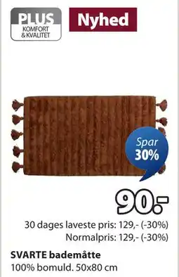 JYSK SVARTE bademåtte, DKK 90 tilbud