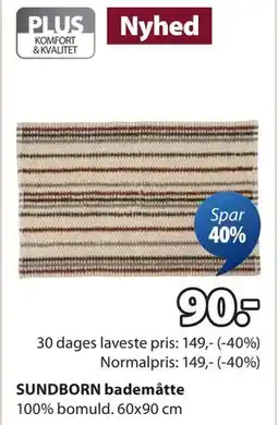 JYSK SUNDBORN bademåtte, DKK 90 tilbud