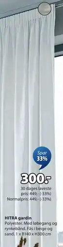 JYSK HITRA gardin, DKK 300 tilbud