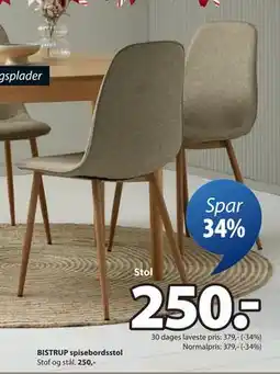 JYSK BISTRUP spisebordsstol, DKK 250 tilbud