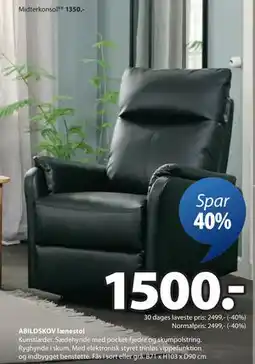 JYSK ABILDSKOV lænestol, DKK 1500 tilbud