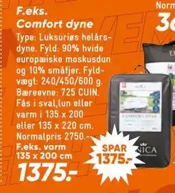 Bilka Comfort dyne, DKK 1375 tilbud