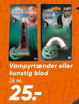 Bilka Vampyrtænder eller kunstig blod, DKK 25 tilbud